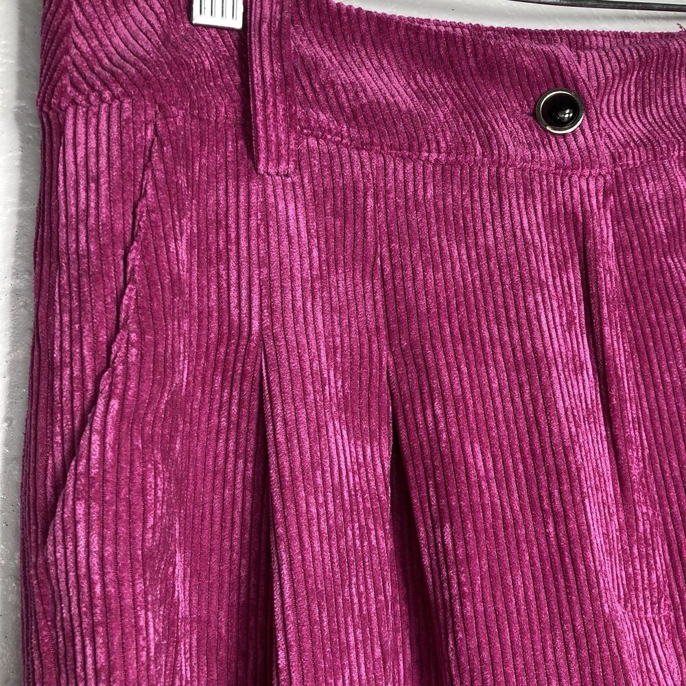Womens Wide Leg Corduroy Trousers 27x30 Chino Pants Pink Fuchsia Vibrant Artsy - Picture 3 of 11